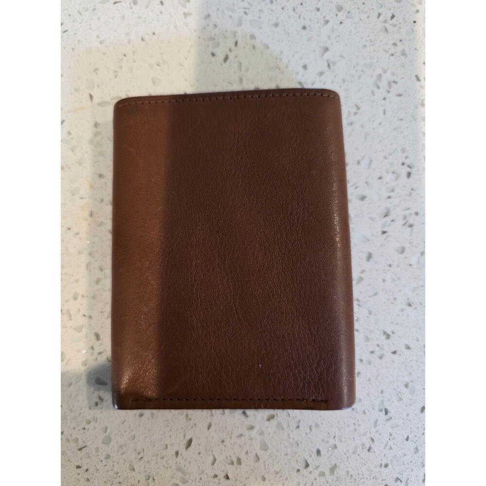 Buxton Brown Trifold Men's Wallet Solid Pattern